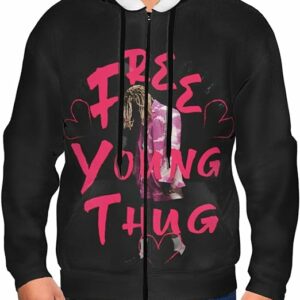 Young Thug Hoodie Mens Zip Up Hoodies With Trendy Casual Zipper