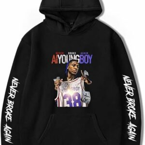 Young-boy Black Pullover Hoodie